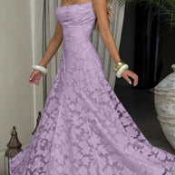 Damen Elegante Spitze A-Linie Abendkleid WW