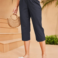 Damen bequeme Leinen-Hose mit elastischem Bund W&W