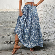 Damen Maxi Rock mit floralem Muster W&W