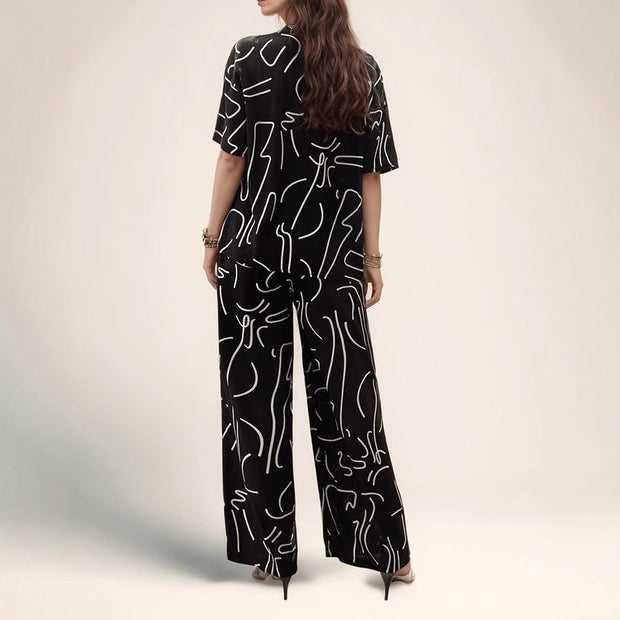 Damen Bequemer Jumpsuit mit modernem Grafikdesign WW