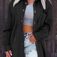 Damen Modische Longbluse mit strukturiertem Design und praktischen Taschen WW