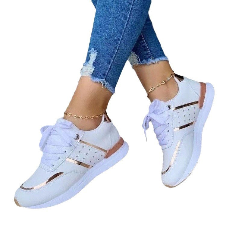 Damen Sportliche und elegante Fitness-Sneaker mit modischen Metallic-Akzenten WW
