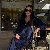 Damen Sportliches Velvet Loungewear-Set mit Hoodiefunktion WW