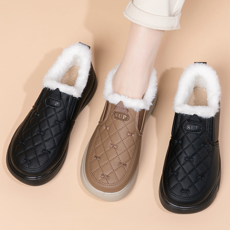 Damen Bequeme und warmgefütterte Slip-On Freizeitschuhe WW