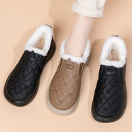 Damen Bequeme und warmgefütterte Slip-On Freizeitschuhe WW