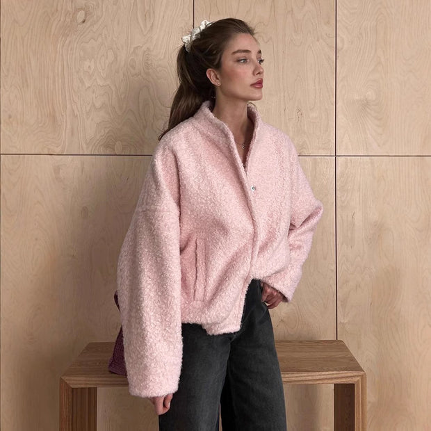 Damen bequeme Fleecejacke im Kurzschnitt WW