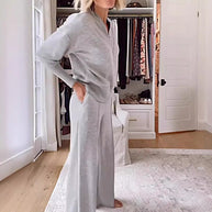 WW | Lockeres Oberteil und Hose mit weitem Bein Set