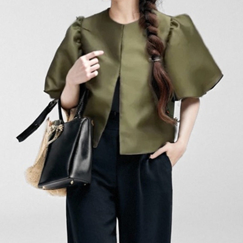 Damen Bluse mit voluminösen Puffärmeln und modernem Design WW