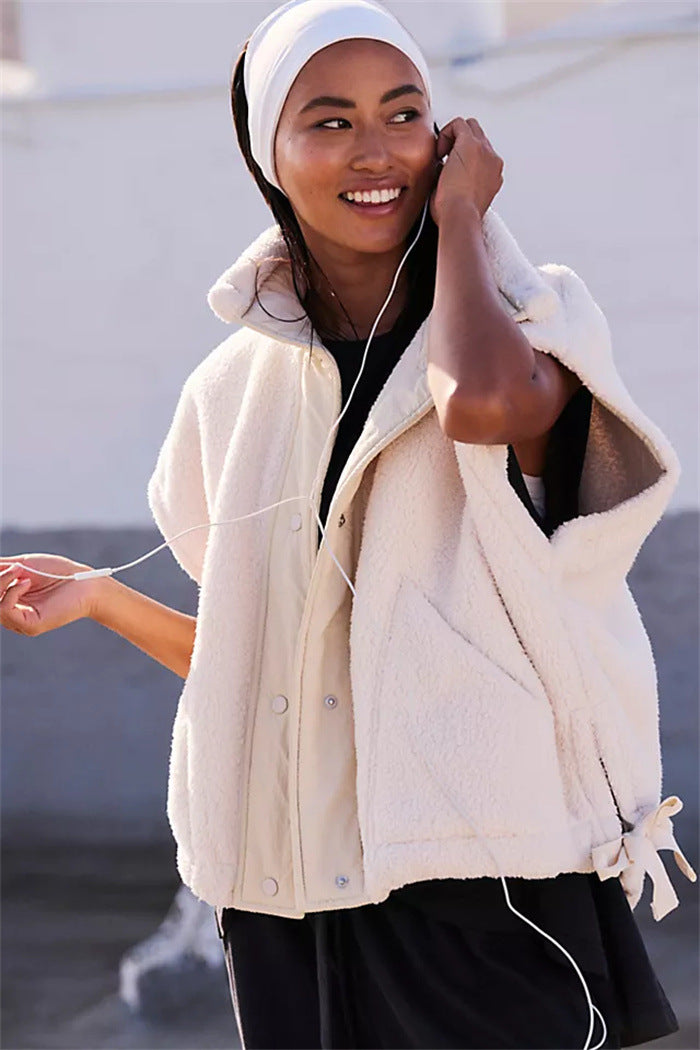 Damen Sportliche Fleece-Jacke mit hohem Kragen und Weitenregulierung WW