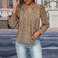 Damen Bluse mit modernen Punkte-Design und eleganten Rüschen WW