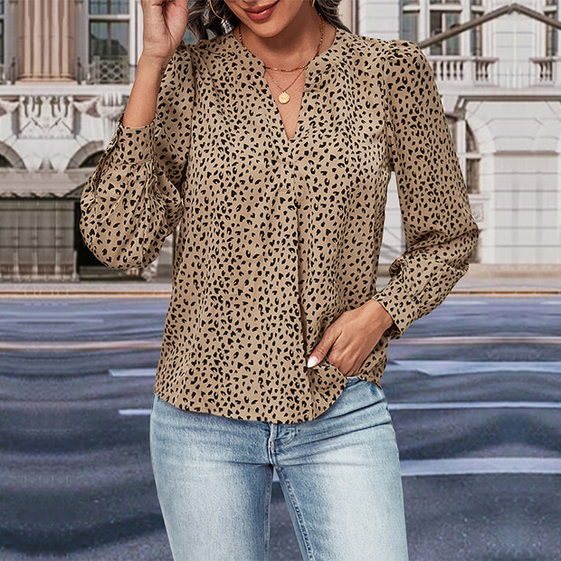 Damen Bluse mit modernen Punkte-Design und eleganten Rüschen WW