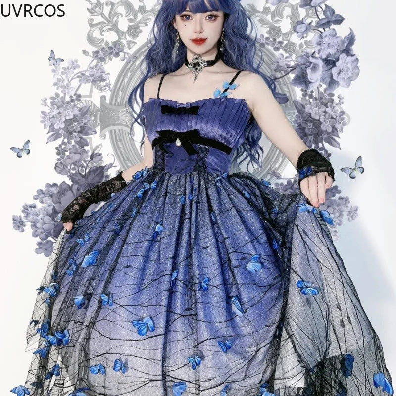 WW | Sommer Strappy Sexy Schmetterling Durchsichtiges Kleid