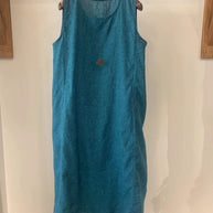 Damen Ärmelloses Leinen Shift Kleid WW