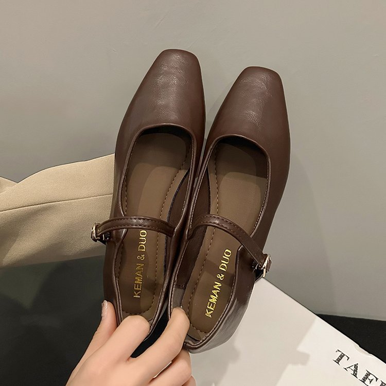 Damen-Mary-Jane-Ballerinas mit Riemchen und gepolsterter Innensohle