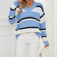 Damen Strickjacke mit Streifenmuster WW