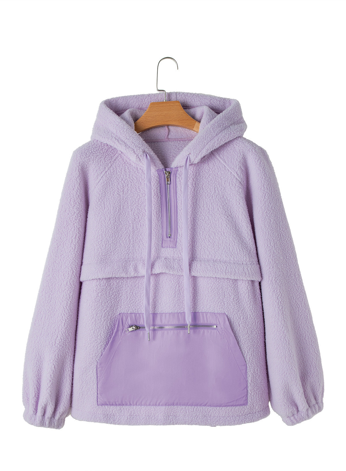 Damen Fleece-Pullover mit hohem Kragen und praktischer Fronttasche WW