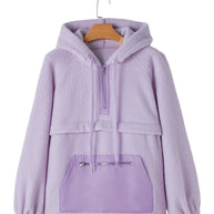 Damen Fleece-Pullover mit hohem Kragen und praktischer Fronttasche WW