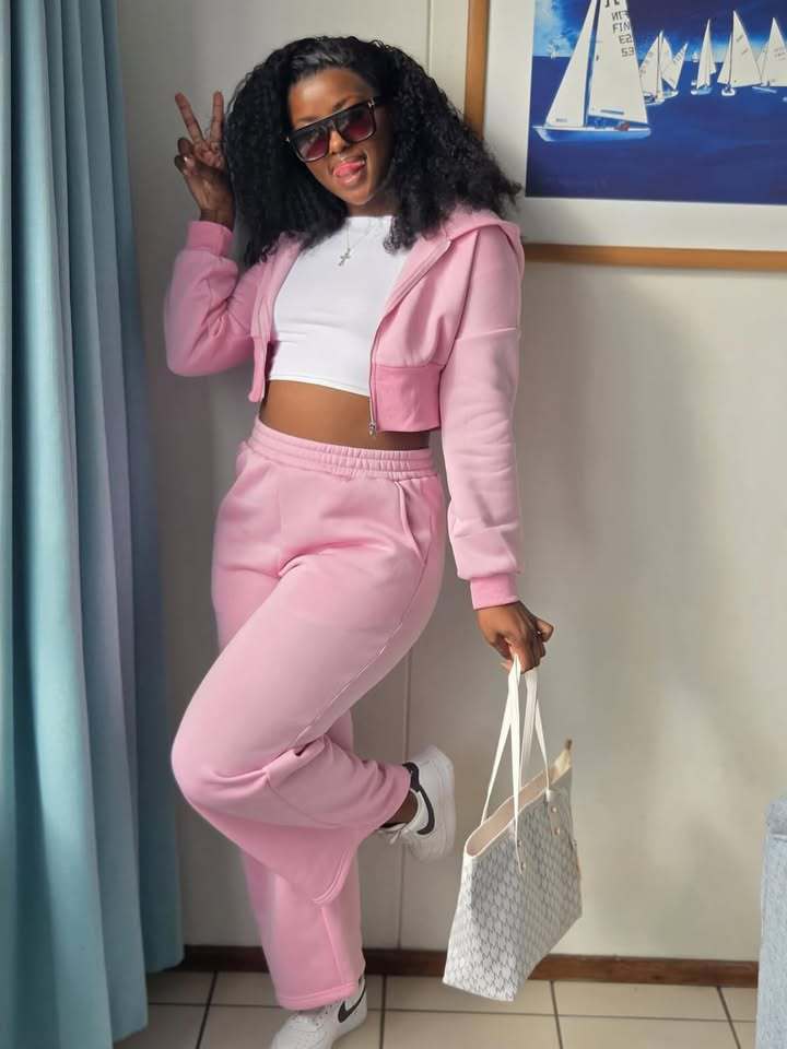 Damen Bequemer Fleece-Loungewear-Anzug mit cropped Jacke WW
