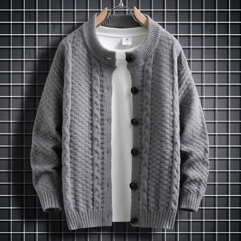 Damen Strickjacke mit strukturiertem Zopfmuster und durchgehenden Knöpfen WW