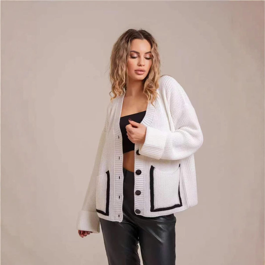 Damen Strickjacke mit großen Taschen WW