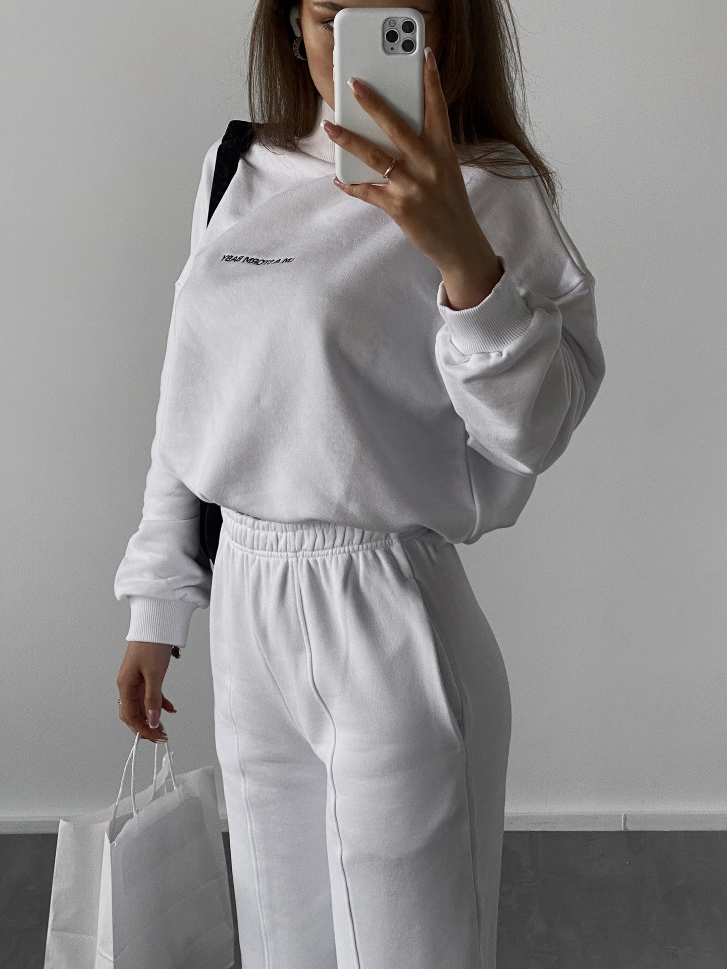 Damen sportliches Sweat-Set mit hohem Kragen und weitem Schnitt WW