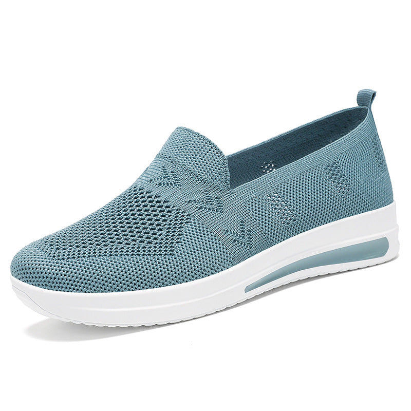 Damen Slip-On Freizeitsneaker mit atmungsaktivem Strickoberteil und rutschfester Sohle WW