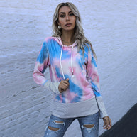 Damen Kapuzenpullover mit innovativem Farbverlauf und maritimen Streifen WW