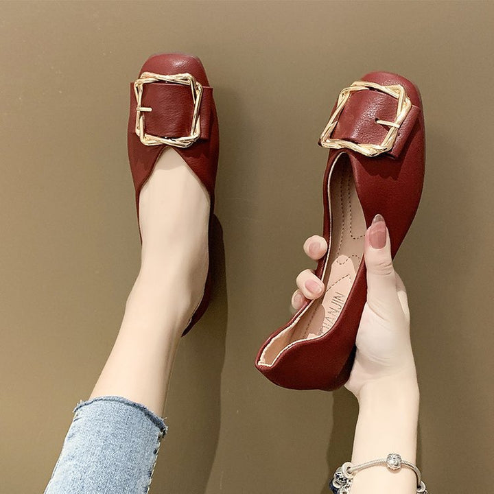 Damen Ballerinas mit dekorativer Schnalle und luxuriösem Innenfutter W&W Mode