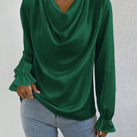 WW | Satin Langarmbluse Top