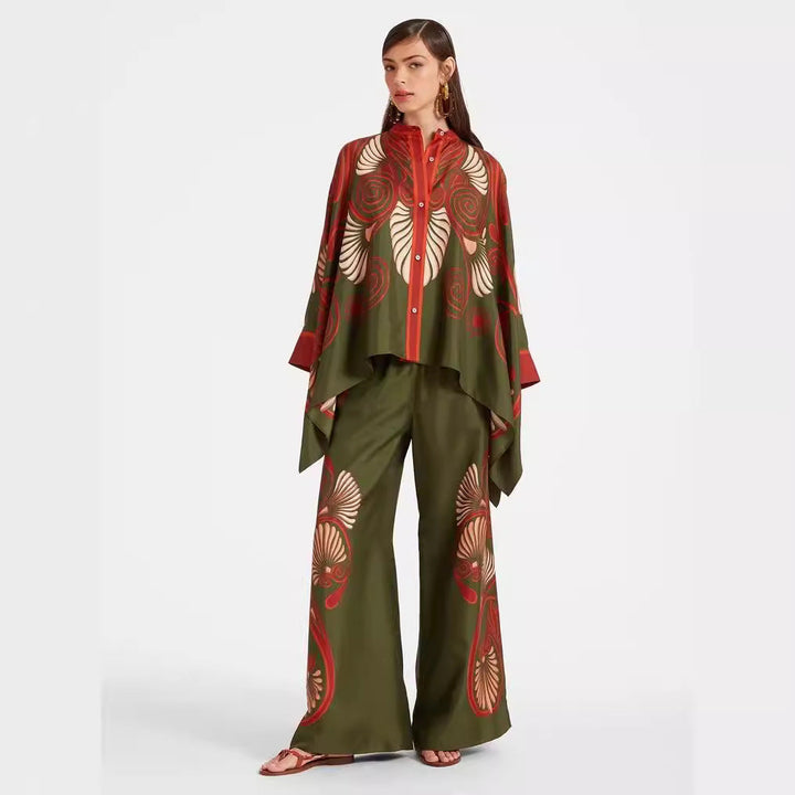 Damen Boho-Set mit Kimono-Oberteil und weit geschnittener Hose