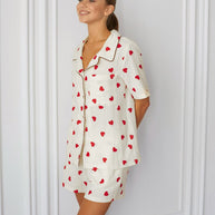 Damen Schlafanzug-Set mit Herzen und lockerem Schnitt WW