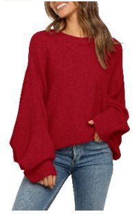 Damen Bequemer oversized Strickpullover mit weit geschnittenen Ärmeln WW