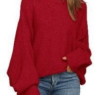 Damen Bequemer oversized Strickpullover mit weit geschnittenen Ärmeln WW