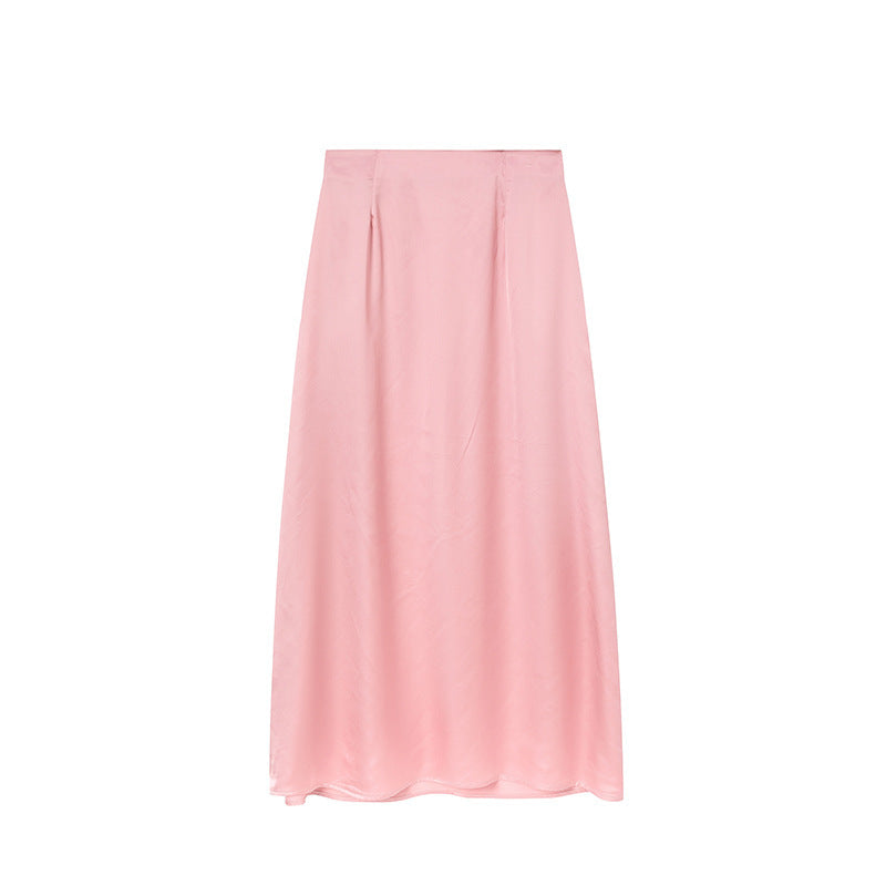 Damen Hochtaillierter Falten Maxi Rock WW