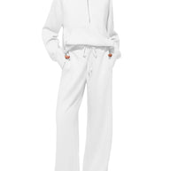 Damen Sportliches Fleece-Kombinationsset mit hohem Kragen und seitlichen Taschen WW