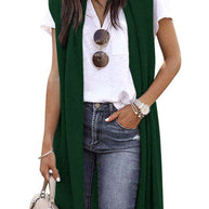 Damen offene Strickjacke mit lässigem Schnitt und langen Seitenpartien WW
