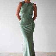 Damen Maxikleid im eleganten Satin-Look mit figurbetonendem Schnitt WW