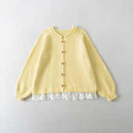 Damen Strickjacke mit elegante Spitzenverzierung WW