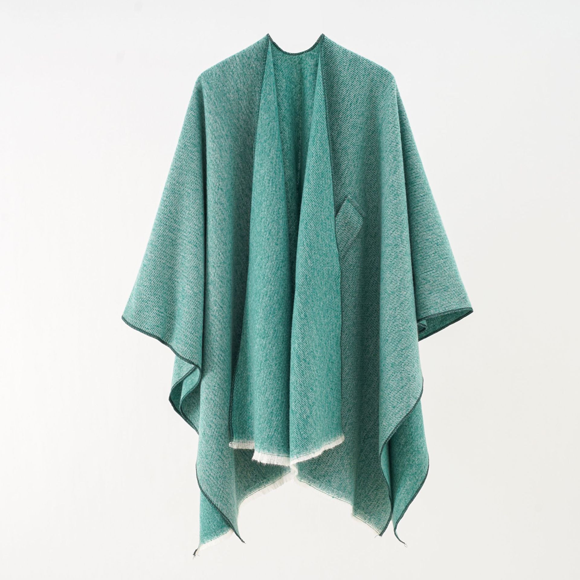 Damen Luxuriöser Oversize Poncho aus hochwertigem Mischgewebe WW
