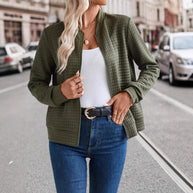 Damen leichte Steppjacke mit hohem Kragen und durchgehendem Reißverschluss WW