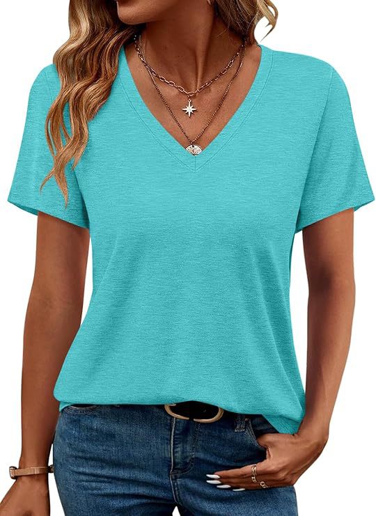 Damen V-Ausschnitt T-Shirt aus weichem Single Jersey WW