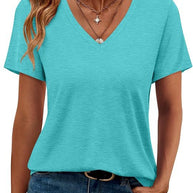 Damen V-Ausschnitt T-Shirt aus weichem Single Jersey WW