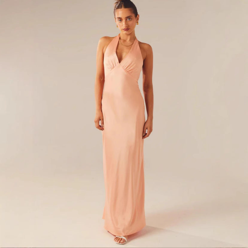 Damen Maxikleid mit elegantem Halterneck-Design und figurformendem Schnitt WW
