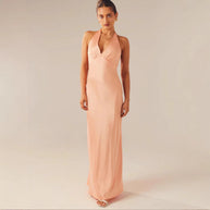 Damen Maxikleid mit elegantem Halterneck-Design und figurformendem Schnitt WW