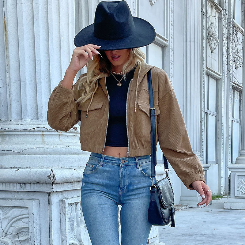 Damen Cordjacke mit lässigem Schnitt und praktischen Taschen WW