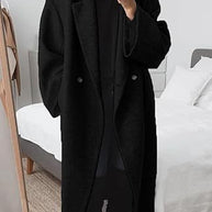 Damen Wollmantel mit strukturiertem Design und oversized Schnitt WW