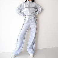 Damen Sportliches Loungewear-Set mit hohem Kragen und weitem Schnitt WW