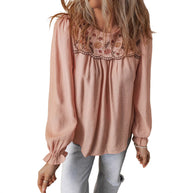 Damen Bluse mit kunstvoller Stickerei und lässigem Schnitt WW