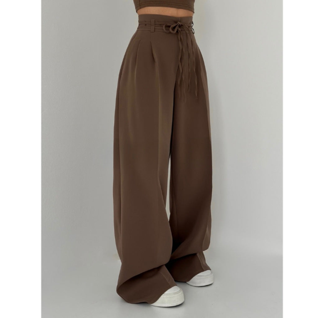 Damen Weite Hochbund-Hose mit raffinierter Drapierung WW