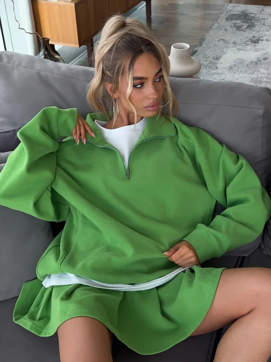 Damen sportlicher Pullover mit Reißverschluss WW